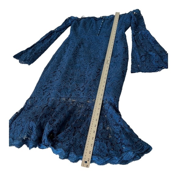 N/Nicholas Blue Lace Octavia Cocktail Dress Size 10 Southern Charm - Picture 11 of 14